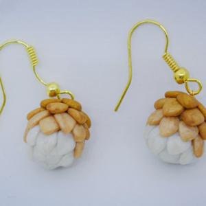 Boucles d'oreilles oeuf de dragons pâte polymer fimo cernit | hoshimagu.com