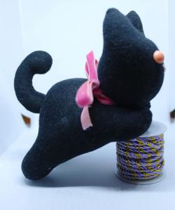 Peluche Chat Noir  Ruban ou clochette | hoshimagu.com